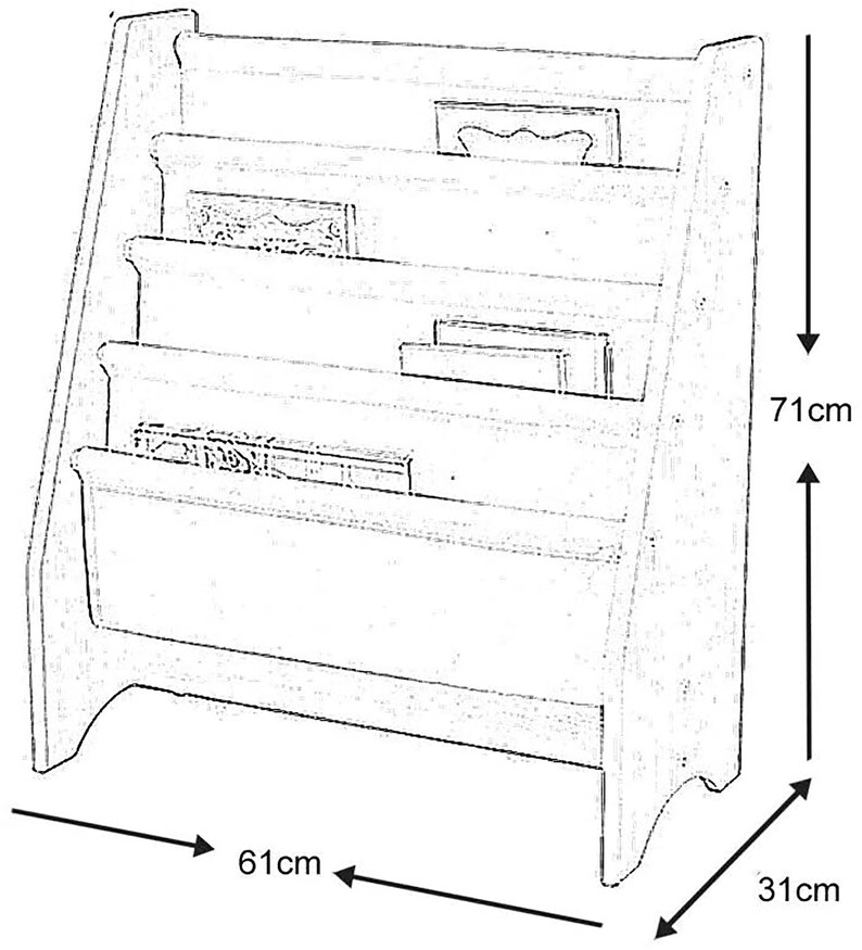 Sling Bookshelf Furniture for Kids Wood and Canvas Gift Etsy