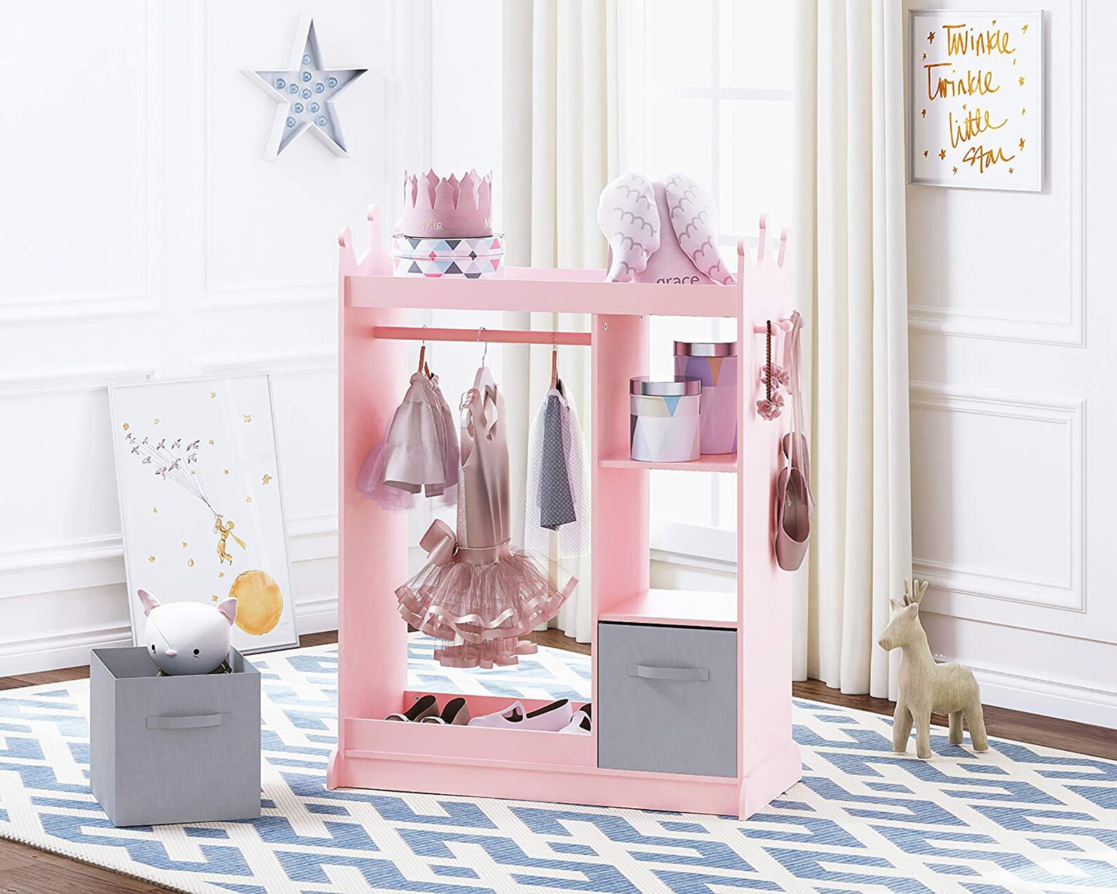 Armario para niños con almacenamiento de vestir y espejo Los | Etsy