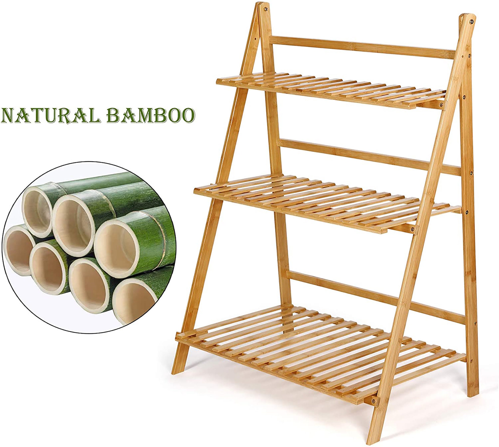 Estante de almacenamiento de bambú para soporte de jardinera Etsy