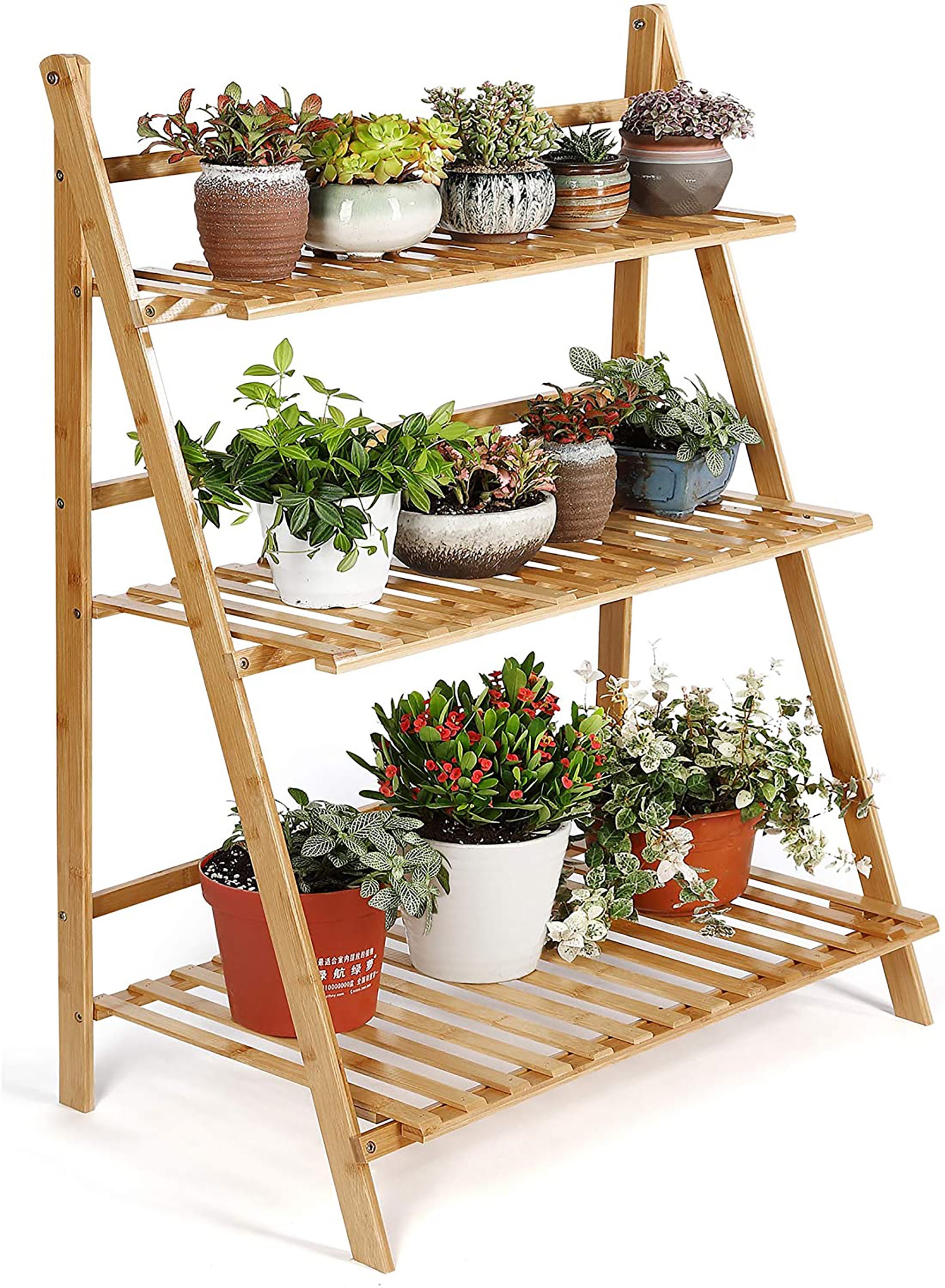 Estante de almacenamiento de bambú para soporte de jardinera Etsy