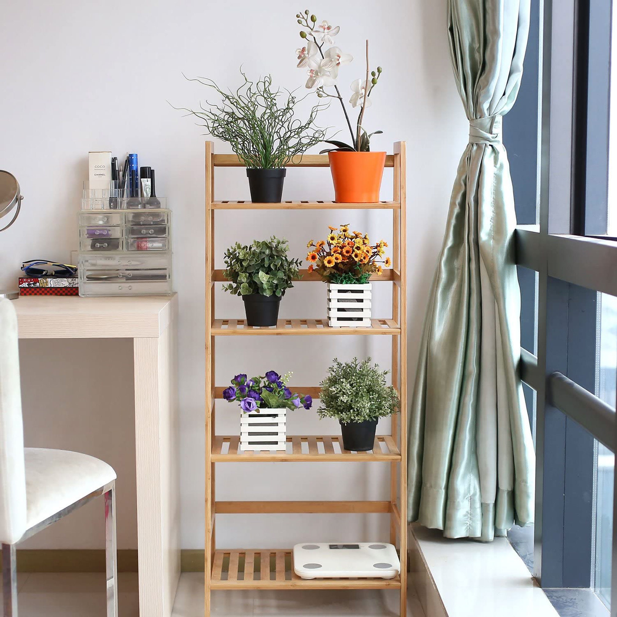 Bamboo Book Rack 4 Shelf Bookcase Multifunctional Etsy