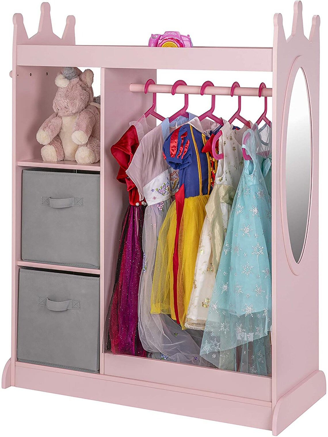 Armario para niños con almacenamiento de vestir y espejo Los | Etsy