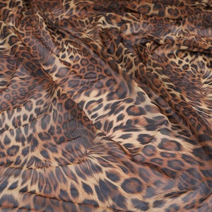 Leopard spandex 4 Way Stretchy net Fabric Stockings Knit Net sold BY YARD
