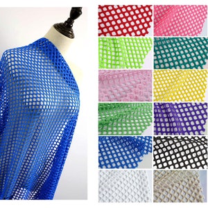 Dia.1cm Diamond Holes Mesh Polyester Fishnet Fabric Small Stretch Openwork 165cm wide - sold by the yard (91cm long)