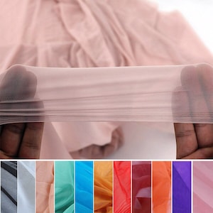 1 Yard Hoch-elastische Ultrafeine Nylon Dünne Netz Netz Stoff Flesh Farbe 4-Wege-Stretch Spandex Mesh-Unterwäsche Strümpfe Stricken