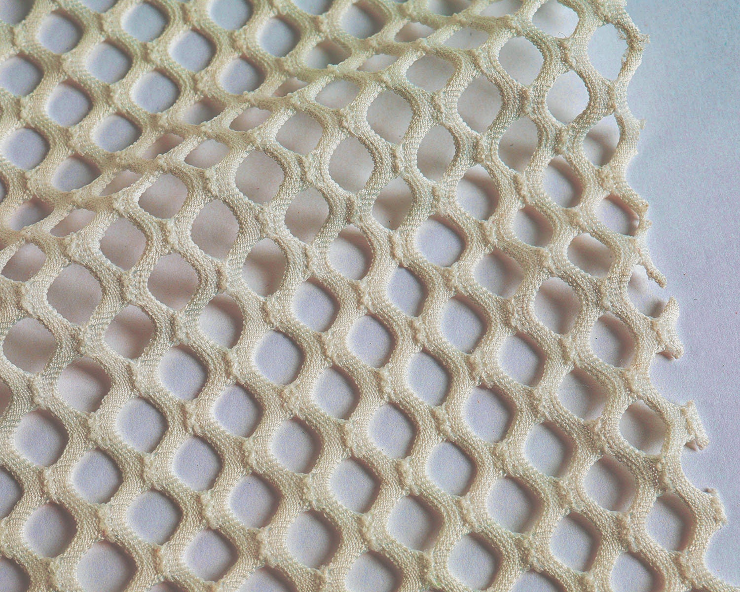 BLACK WHITE 0.5 Inch Diamond Holes Mesh Fishnet Fabric Small Stretch ...