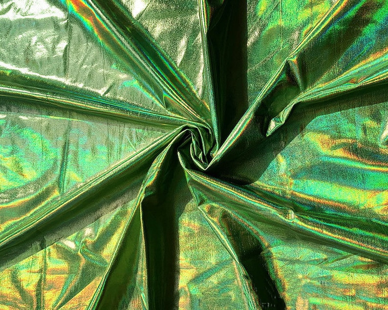 Holografischer Glitzerstoff - Regenbogenfarben, 1,5 M Breit, Stretch, Für Kostüme & Deko