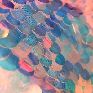 Big Sequins (18mm) Iridescent Sparkly Embroidery Sequin Fabric Multicolor For Clothes Party Christmas Decoration 50&quot; Wide - Yard