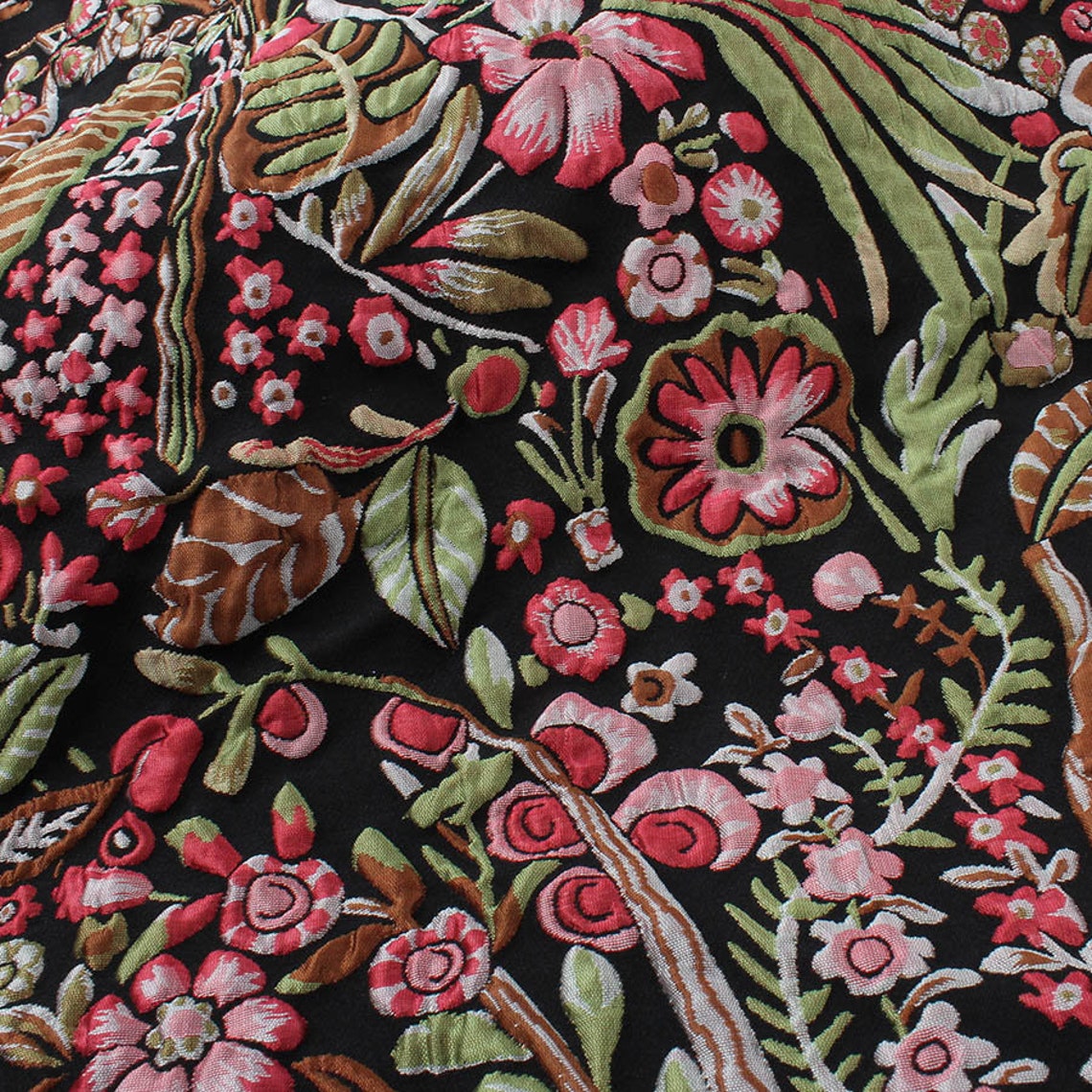Beautiful Floral Brocade Fabric Jacquard Women Garments Thick | Etsy