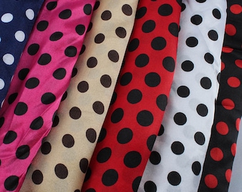 10mm polka dot printed Satin fabric Dress Linings Making 150cm wide by meter