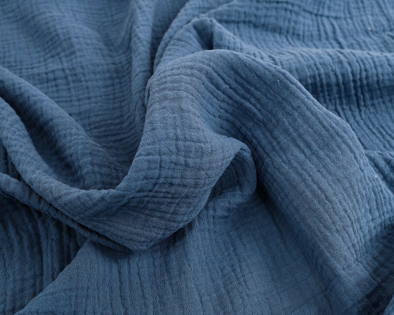 Royal Blue Crinkle Cotton Gauze