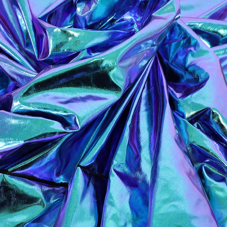 Iridescent Blue/green/purple Spandex Fabric Stretch Fabric for Etsy
