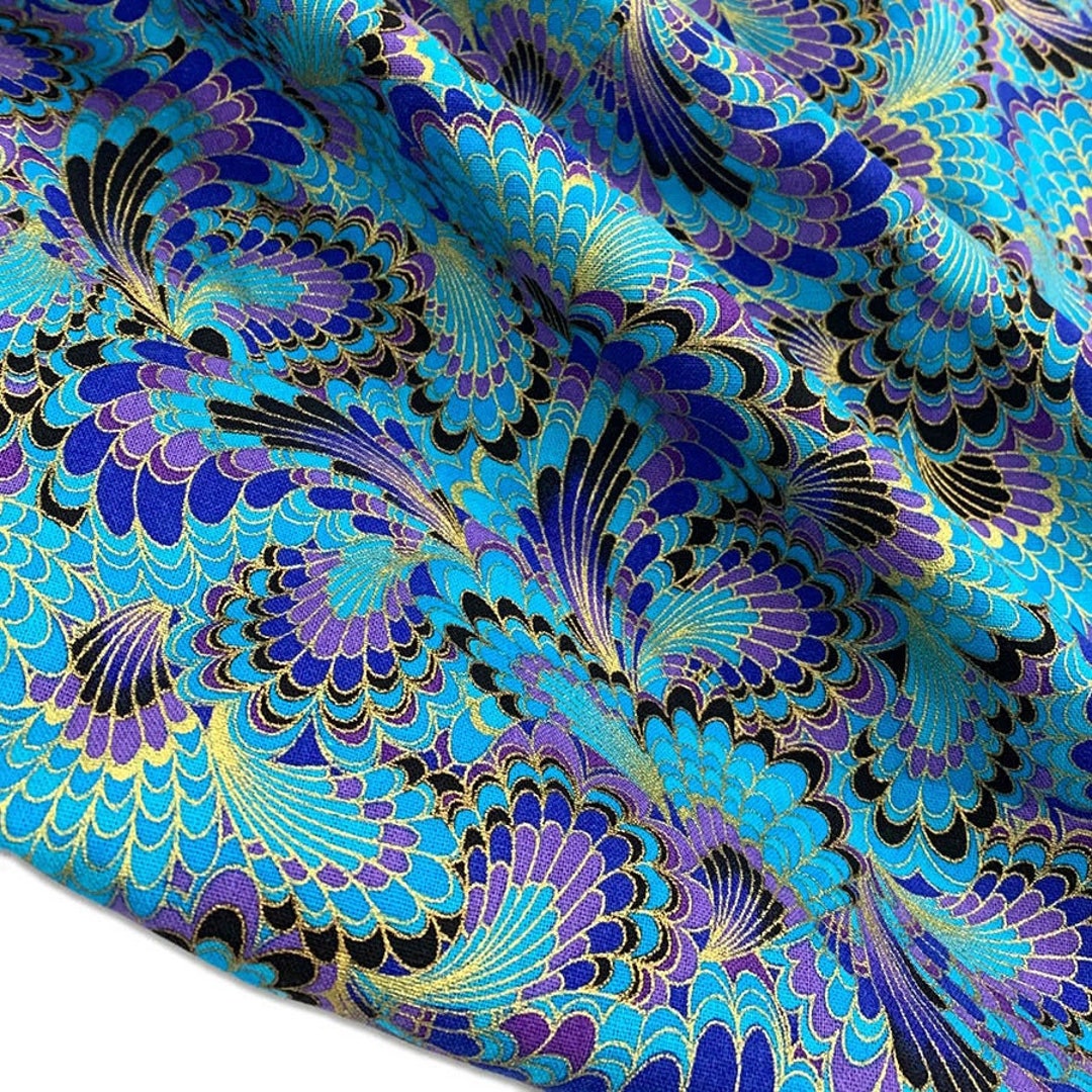 Print Bronzing Floral Cotton Fabric for Patchwork Sewing Material - 1 Meter  