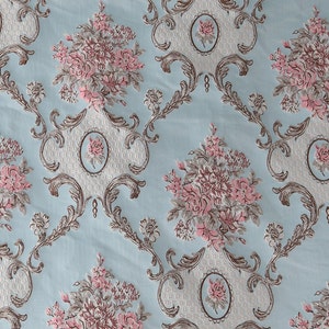 1 Yard Classic Flower Brocade Upholstery Fabric Damask Jacquard Garments Thick Clothes Curtain 145CM wide