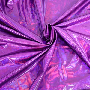 Purple holographic spandex stretchy fabric Iridescent color Dancewear Legging Apparel making 150cm wide- sold by yard