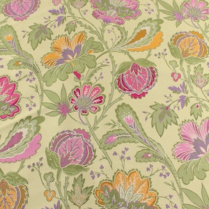 Blooming Flower Polyester Brocade Fabric Jacquard Garments Thick Clothes Curtain Upholstery Fabric 145cm by yard