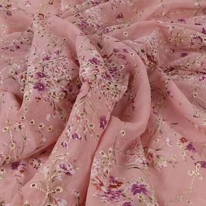 Eyelet Embroidery Chiffon Fabric Floral 58 inch Wide, Sold By The Yard