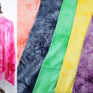 Tie-dye Rayon Challis Fabric Thin Soft and Breathe Fabric DIY Sewing Dressmaking Sold By Yard