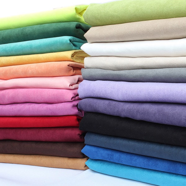 VERY THIN  - Faux Suede fabric for lightweight fabric work, satin backing For Clothing Garment Micro Suede Material Bags Shoes Sofa Cover