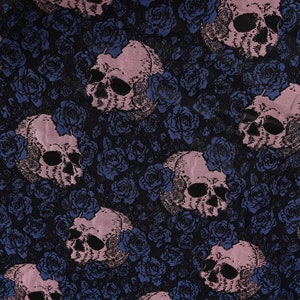 Embossed Skull Brocade Jacquard fabric for dress making 56 inch- sold by the yard