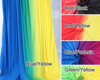 2 tone ombre spandex fabric gradient elastic dancewear for Latin Costume Activewear Clothing Stretch Fabric by Yard