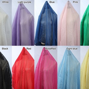 Stripe Organza Fabric for Dress Making 150cm Wide By Yard