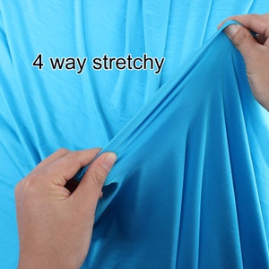 1 yard Shiny Milliskin 4 Way Stretch Solid Polyester Spandex Fabric Knit for Swimwear Leotard Diy 58&quot; wide - 21 colors in stock