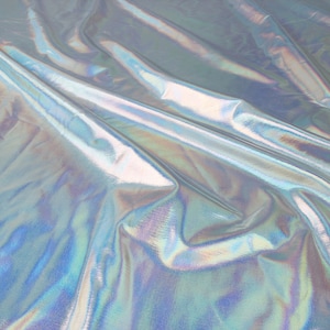 Iridescent Spandex Fabric Stretch Silver Bronzing Fabric for - Etsy