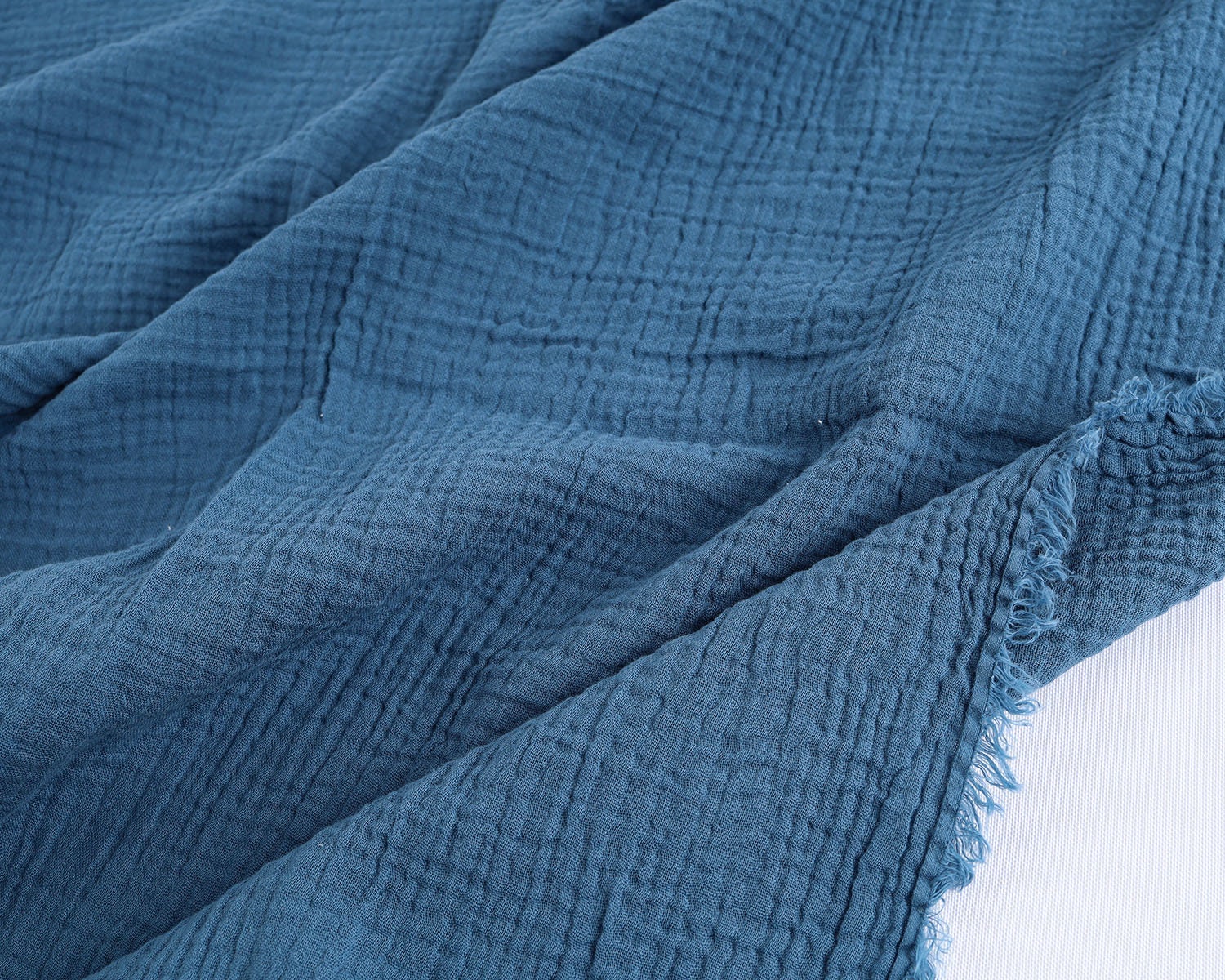Royal Blue Crinkle Cotton Gauze – KikiTextiles