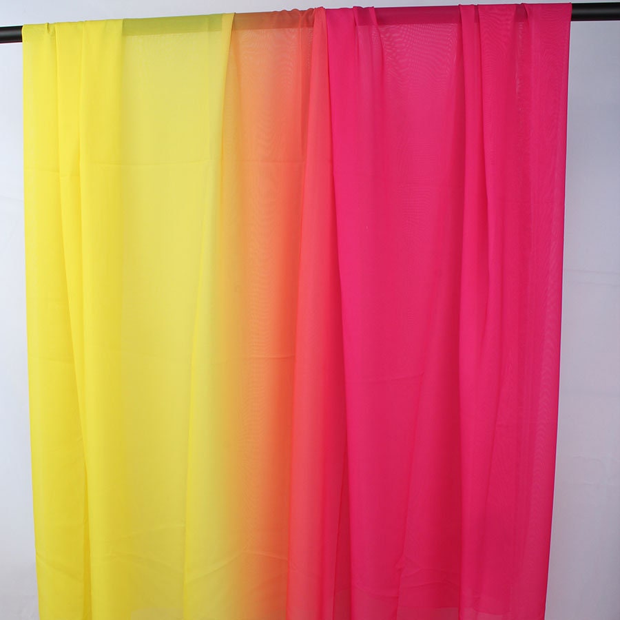 2 Tone Gradien Color Shade Fabric 100D Chiffon Tissu Evening Etsy