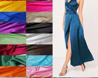 Micro-elastic imitated silk satin fabric dense charmeuse bridal fabric for wedding dress by yard