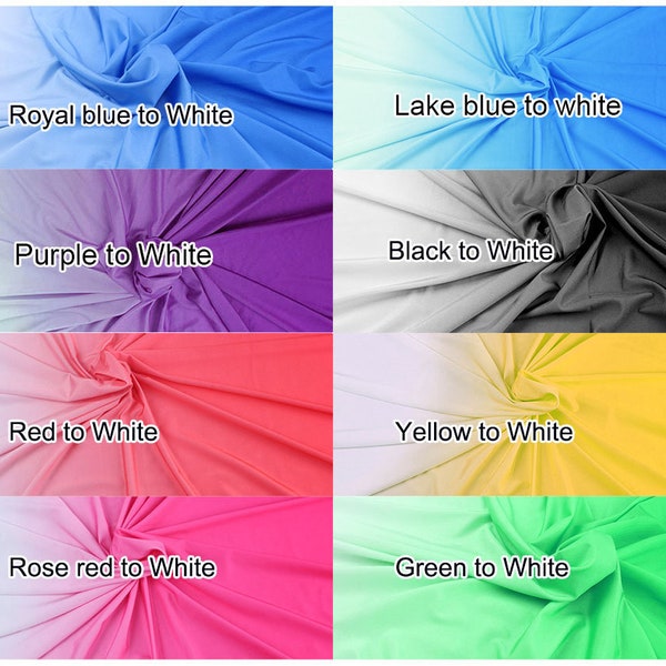 1 Yard - Knit Spandex Fabric Gradient ombre color dancewear Leotards Elastic Stretch Latin Clothing Material Lycra 150cm wide