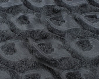 3D Eyelashes Feature Tassel Fringe Chiffon Fabric Dress Making designer fabric 150cm wide by Yard