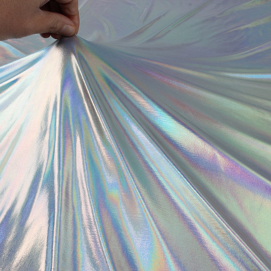 Iridescent Spandex Fabric Stretch Silver Bronzing Fabric for | Etsy