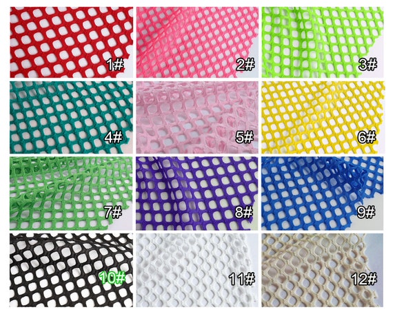 Dia.1cm Diamond Holes Mesh Polyester Fishnet Fabric Small Stretch