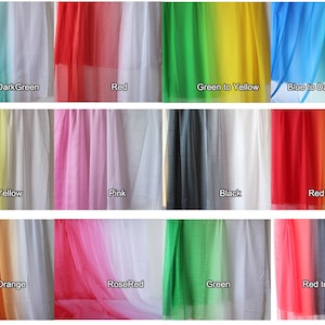 Lightweight 2-tone ombre chiffon fabric 30D sheer chiffon gradient tissu evening dress fabric for gowns costume sold by yard