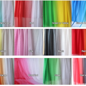 Lichtgewicht tweekleurige ombre chiffon 30D pure chiffon tissu met kleurovergang avondjurk stof voor jassen kostuum verkocht op maat gesneden