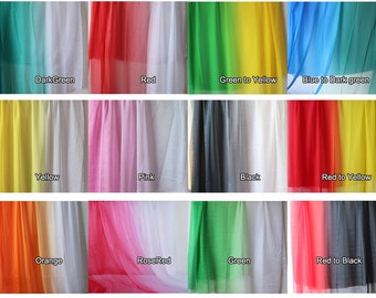 Lightweight 2-tone ombre chiffon fabric 30D sheer chiffon gradient tissu evening dress fabric for gowns costume sold by yard