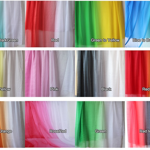 Lightweight 2-tone ombre chiffon fabric 30D sheer chiffon gradient tissu evening dress fabric for gowns costume sold by yard