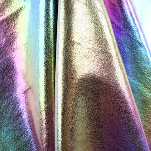 Hologram Iridescent Color Textured PU Fabric Soft Feeling Clothes Bags ...