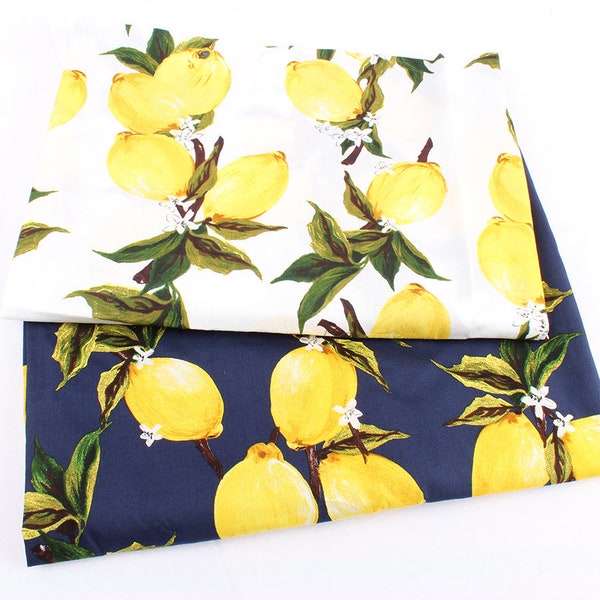 100% cotton fabric  Lemon Printed Poplin for women children clothing Fabric Dress Sewing DIY Craft