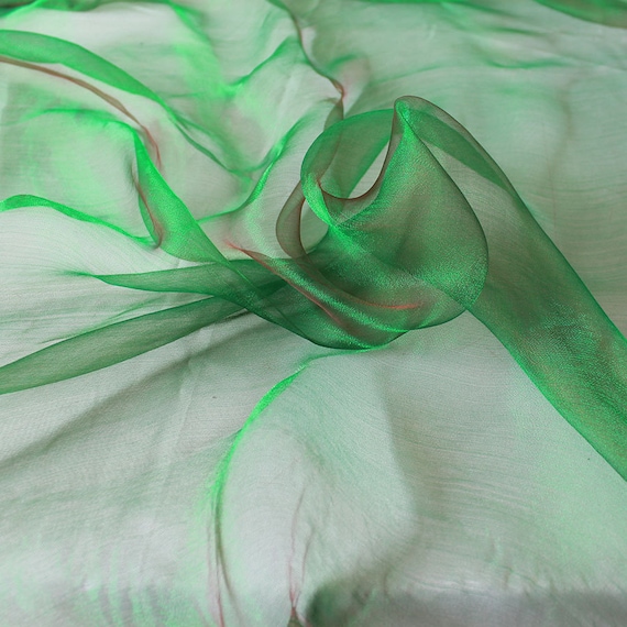 4 WIDE SHEER ORGANZA RIBBON - IRIDESCENT -SHOT - PETROL- MADE IN