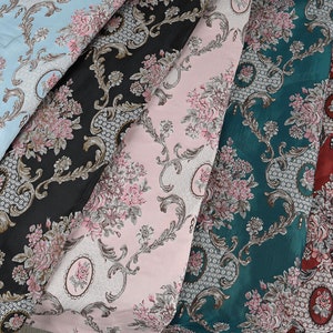 Aulic Pattern Brocade Fabric Damask Jacquard Garments Clothes Thick Upholstery Fabric by yard