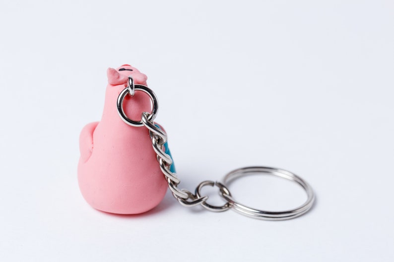 Cute pink polymer clay rat keychain Handbag rat charmTiny mouse gift for rat lovers Handbag rat charm Mom/'s gift mother/'s day gift