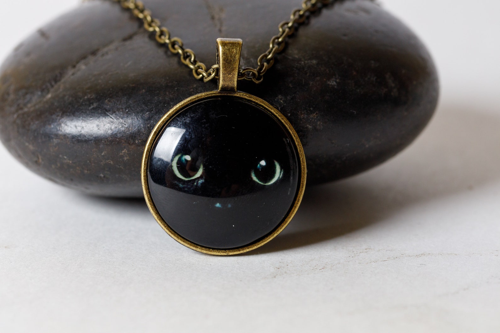 Black cat pendant cat necklace cat pendant cat jewelry Etsy