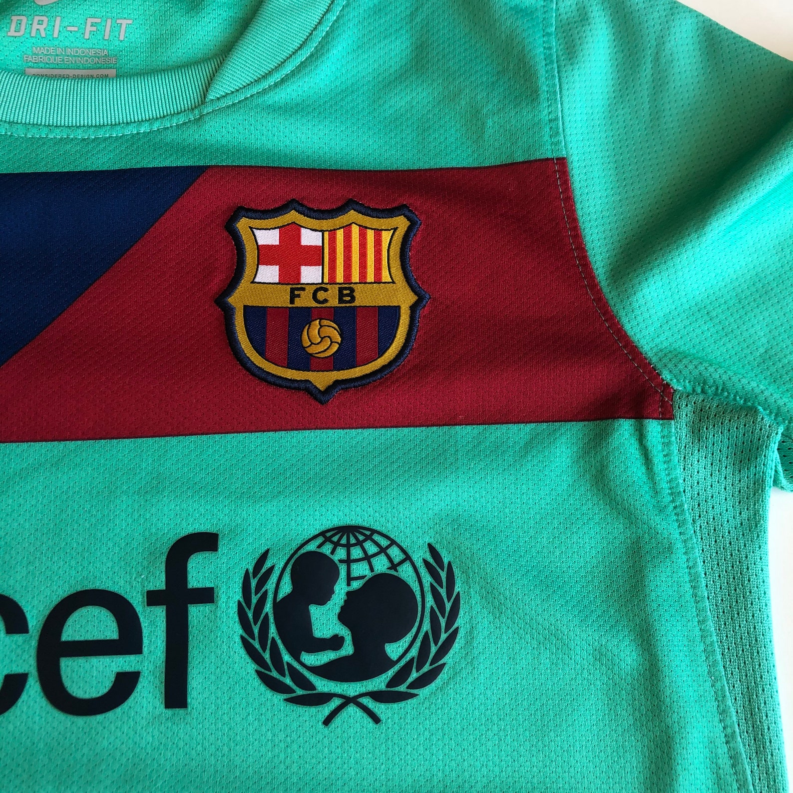Nike Dry Fit Kids Barcelona FCB Unicef Soccer Jersey T Shirt Etsy
