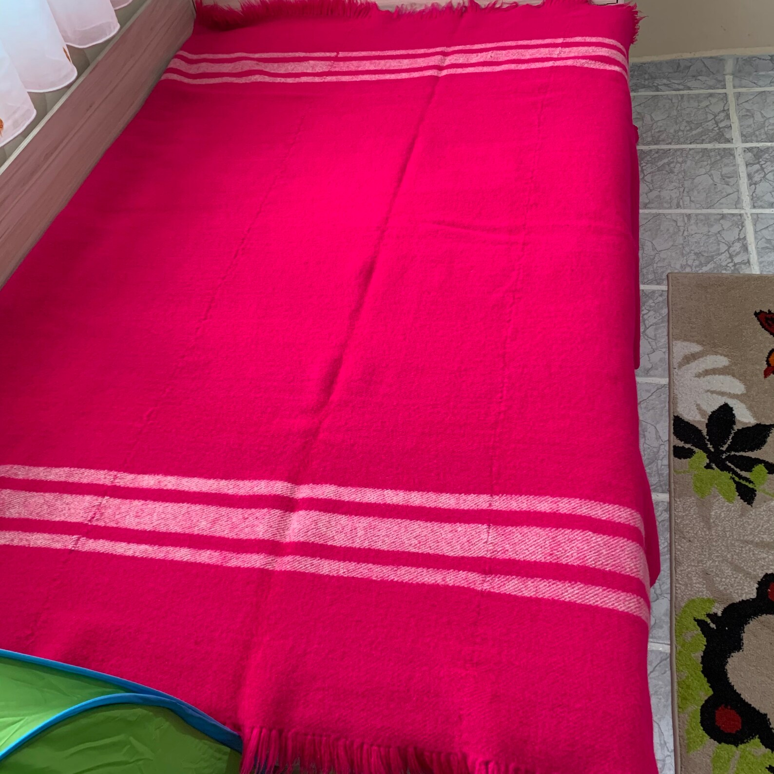 Vintage Antique Wool Blanket Traditional Bulgarian Handmade Etsy