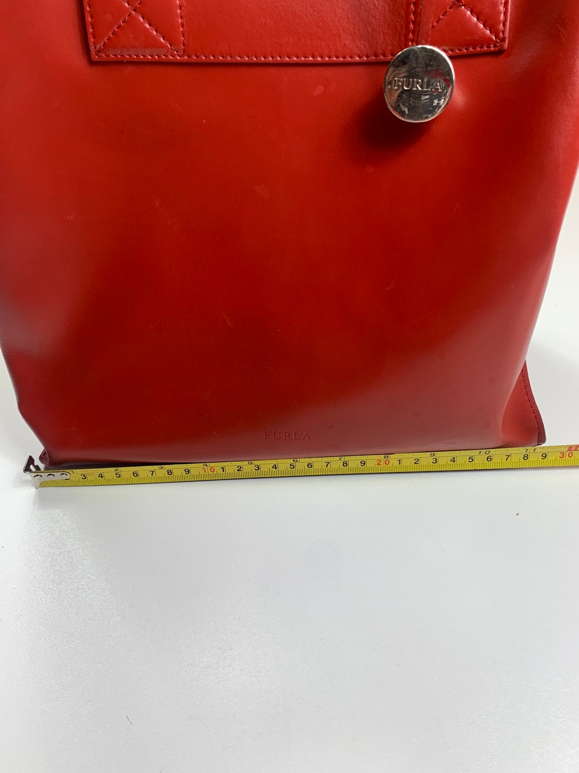 Vintage Furla leather bag tote shoulder bag red Etsy