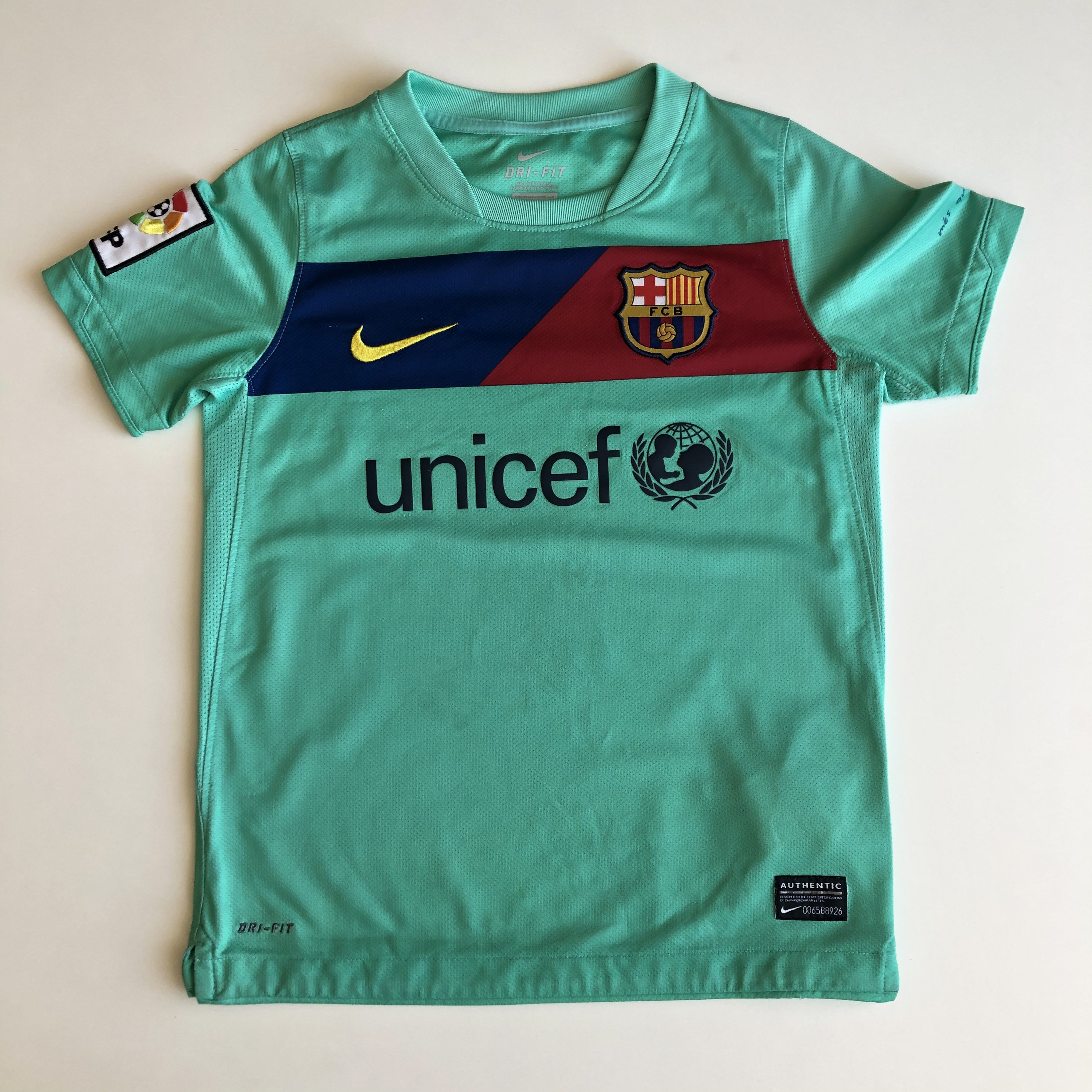 Nike Dry Fit Kids Barcelona FCB Unicef Soccer Jersey T Shirt Etsy