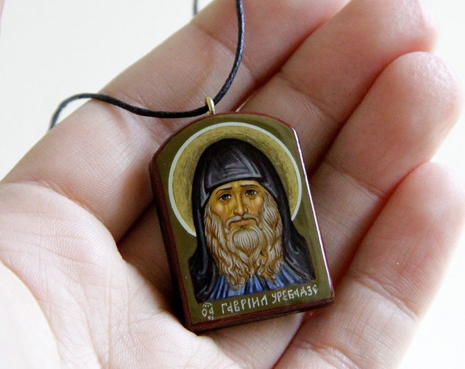 Small Orthodox Icon Pendant Necklace Hand Painted Saint Etsy